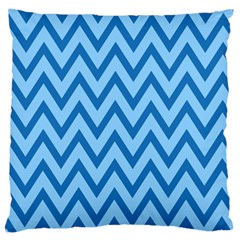 Blue Chevron Background Abstract Pattern Large Cushion Case (two Sides) by Wegoenart