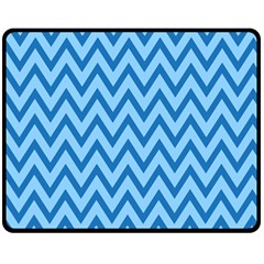 Blue Chevron Background Abstract Pattern Double Sided Fleece Blanket (medium)  by Wegoenart