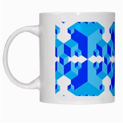 Blue Background Cubes Abstract Wallpapers White Mugs by Wegoenart