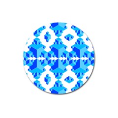 Blue Background Cubes Abstract Wallpapers Magnet 3  (round) by Wegoenart