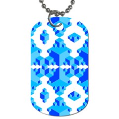 Blue Background Cubes Abstract Wallpapers Dog Tag (one Side) by Wegoenart