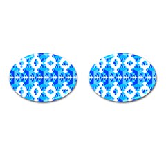 Blue Background Cubes Abstract Wallpapers Cufflinks (oval) by Wegoenart