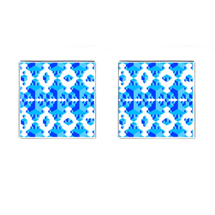 Blue Background Cubes Abstract Wallpapers Cufflinks (Square)