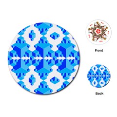 Blue Background Cubes Abstract Wallpapers Playing Cards (round) by Wegoenart