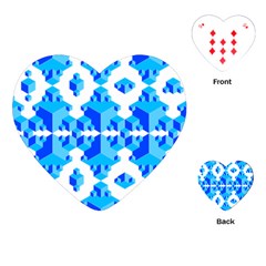 Blue Background Cubes Abstract Wallpapers Playing Cards (heart) by Wegoenart