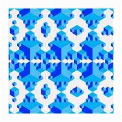 Blue Background Cubes Abstract Wallpapers Medium Glasses Cloth by Wegoenart