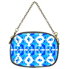 Blue Background Cubes Abstract Wallpapers Chain Purse (one Side)