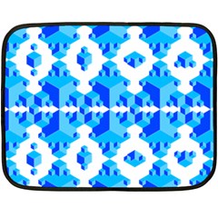 Blue Background Cubes Abstract Wallpapers Double Sided Fleece Blanket (mini)  by Wegoenart