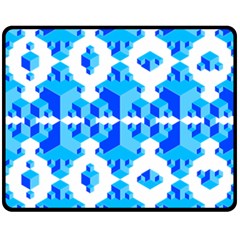 Blue Background Cubes Abstract Wallpapers Fleece Blanket (medium)  by Wegoenart