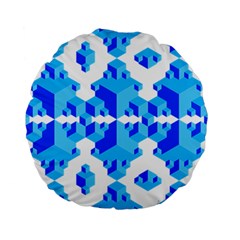 Blue Background Cubes Abstract Wallpapers Standard 15  Premium Round Cushions