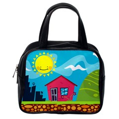 Kawaii Caricature Sun Nature City Classic Handbag (one Side) by Wegoenart