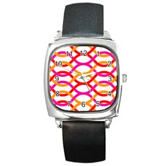 Art Background Abstract Square Metal Watch by Wegoenart