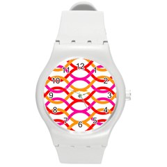 Art Background Abstract Round Plastic Sport Watch (m) by Wegoenart