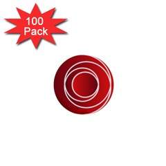 Background Circles Red 1  Mini Buttons (100 Pack)  by Wegoenart