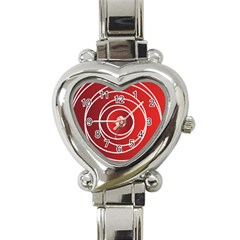 Background Circles Red Heart Italian Charm Watch by Wegoenart