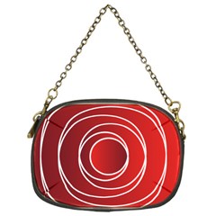 Background Circles Red Chain Purse (one Side)