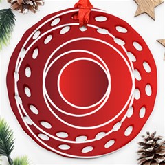 Background Circles Red Round Filigree Ornament (two Sides) by Wegoenart