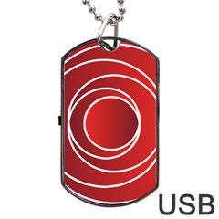 Background Circles Red Dog Tag Usb Flash (one Side) by Wegoenart