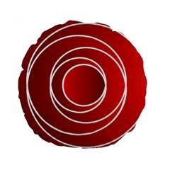 Background Circles Red Standard 15  Premium Flano Round Cushions