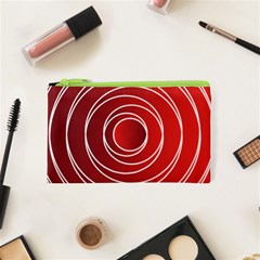 Background Circles Red Cosmetic Bag (xs) by Wegoenart