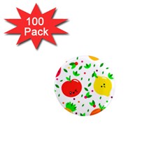 Pattern Fruit Fruits Orange Green 1  Mini Magnets (100 Pack)  by Wegoenart