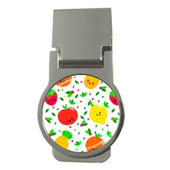 Pattern Fruit Fruits Orange Green Money Clips (round) 