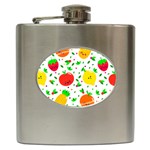 Pattern Fruit Fruits Orange Green Hip Flask (6 oz) Front