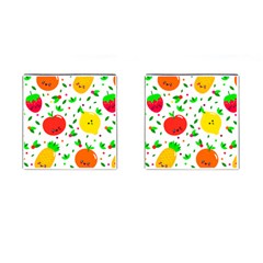 Pattern Fruit Fruits Orange Green Cufflinks (square) by Wegoenart