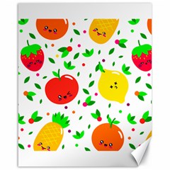 Pattern Fruit Fruits Orange Green Canvas 16  X 20  by Wegoenart