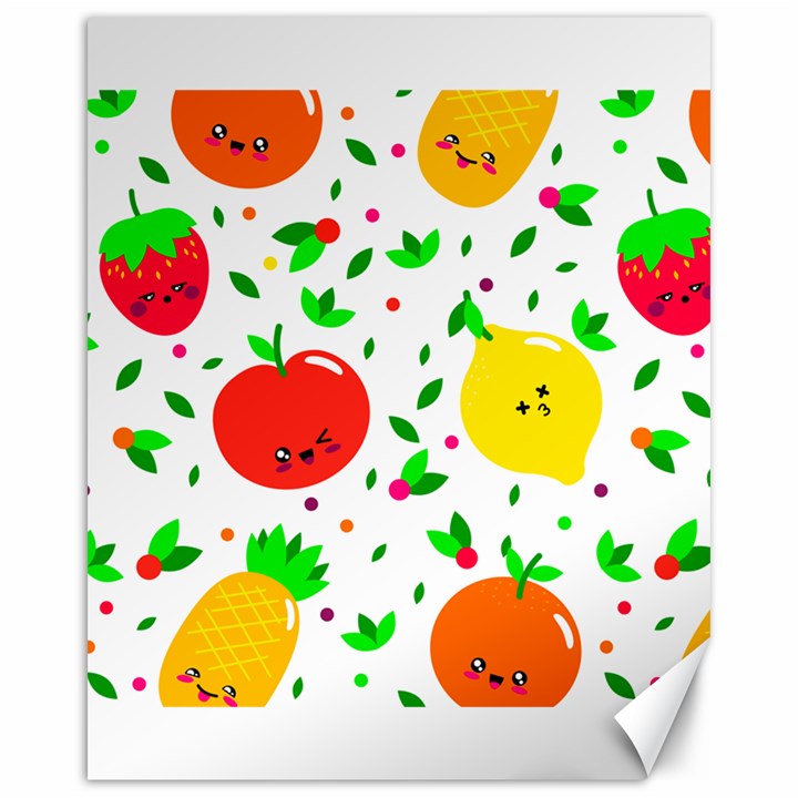 Pattern Fruit Fruits Orange Green Canvas 16  x 20 