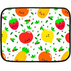 Pattern Fruit Fruits Orange Green Double Sided Fleece Blanket (mini)  by Wegoenart