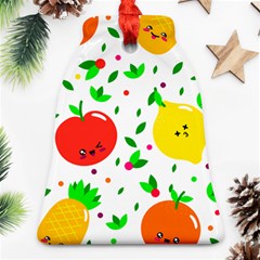 Pattern Fruit Fruits Orange Green Ornament (bell) by Wegoenart