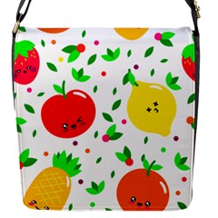 Pattern Fruit Fruits Orange Green Flap Closure Messenger Bag (s) by Wegoenart