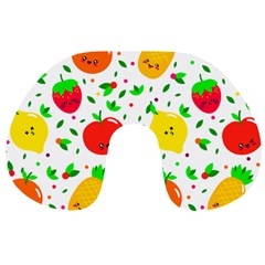 Pattern Fruit Fruits Orange Green Travel Neck Pillows by Wegoenart