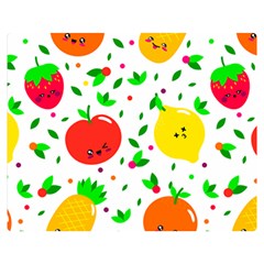 Pattern Fruit Fruits Orange Green Double Sided Flano Blanket (medium)  by Wegoenart