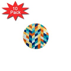 Geometric Retro Wallpaper 1  Mini Magnet (10 Pack)  by Wegoenart