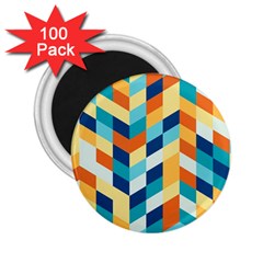 Geometric Retro Wallpaper 2 25  Magnets (100 Pack)  by Wegoenart