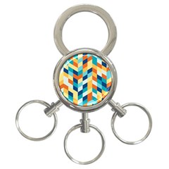 Geometric Retro Wallpaper 3-ring Key Chains by Wegoenart