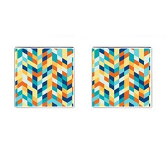 Geometric Retro Wallpaper Cufflinks (square) by Wegoenart