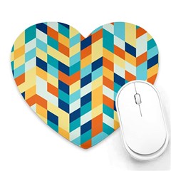 Geometric Retro Wallpaper Heart Mousepads by Wegoenart