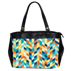 Geometric Retro Wallpaper Oversize Office Handbag (2 Sides) by Wegoenart