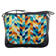 Geometric Retro Wallpaper Messenger Bag by Wegoenart