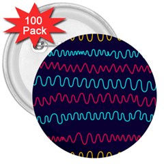 Background Waves Abstract Background 3  Buttons (100 Pack)  by Wegoenart