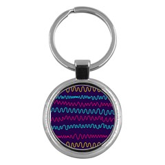 Background Waves Abstract Background Key Chains (round)  by Wegoenart