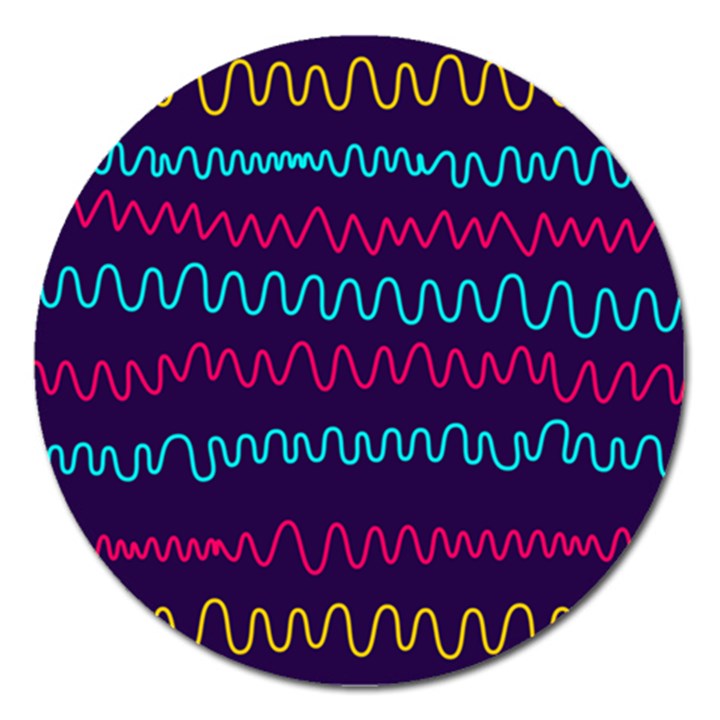 Background Waves Abstract Background Magnet 5  (Round)