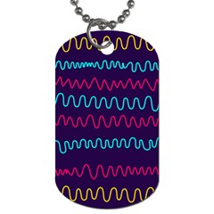 Background Waves Abstract Background Dog Tag (one Side) by Wegoenart