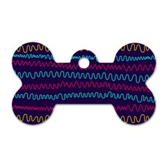 Background Waves Abstract Background Dog Tag Bone (one Side) by Wegoenart