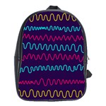 Background Waves Abstract Background School Bag (Large) Front