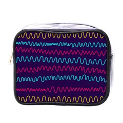 Background Waves Abstract Background Mini Toiletries Bag (one Side) by Wegoenart