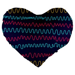 Background Waves Abstract Background Large 19  Premium Heart Shape Cushions by Wegoenart